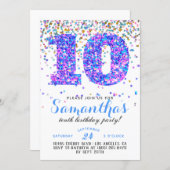 10th Birthday Confetti Invitation (Front/Back)