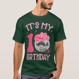 10th Birthday Coquette Bow Disco Ball 10 Year Old  T-Shirt