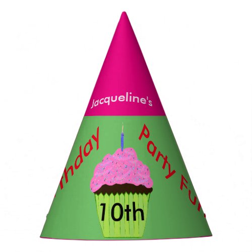 10th Birthday Cupcake Balloons Personalized Hats