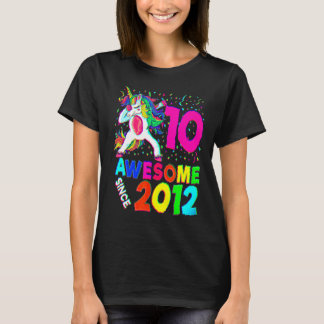10th Birthday Dabbing Unicorn Party 10 Years Old T-Shirt