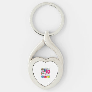 10th Birthday Dabbing Unicorn Party Gift 10 Years Keychain