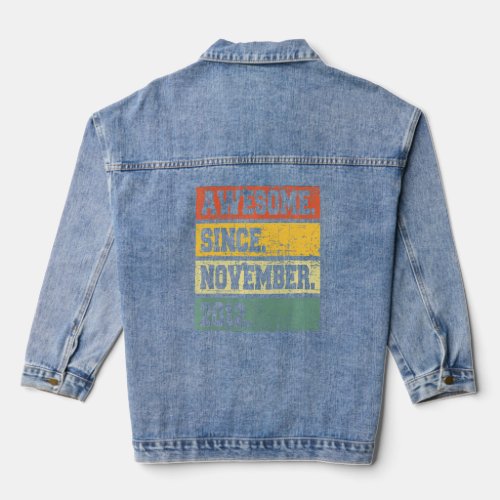 10th Birthday Decor 10 Years Old Awesome Since Nov Denim Jacket