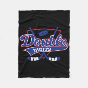 10th Birthday Decorations Hockey Winter Sports Fan Fleece Blanket