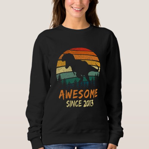 10th Birthday Dinosaur 10 Year Old Boys Awesome Si Sweatshirt