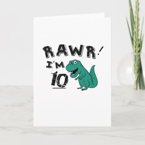 10th Birthday Dinosaur Gift for 10 Year Old Boys Card