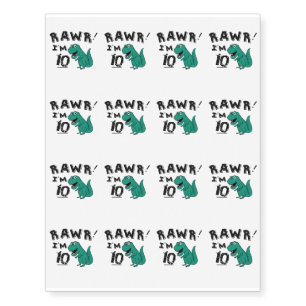 10th Birthday Dinosaur Gift for 10 Year Old Boys Temporary Tattoos