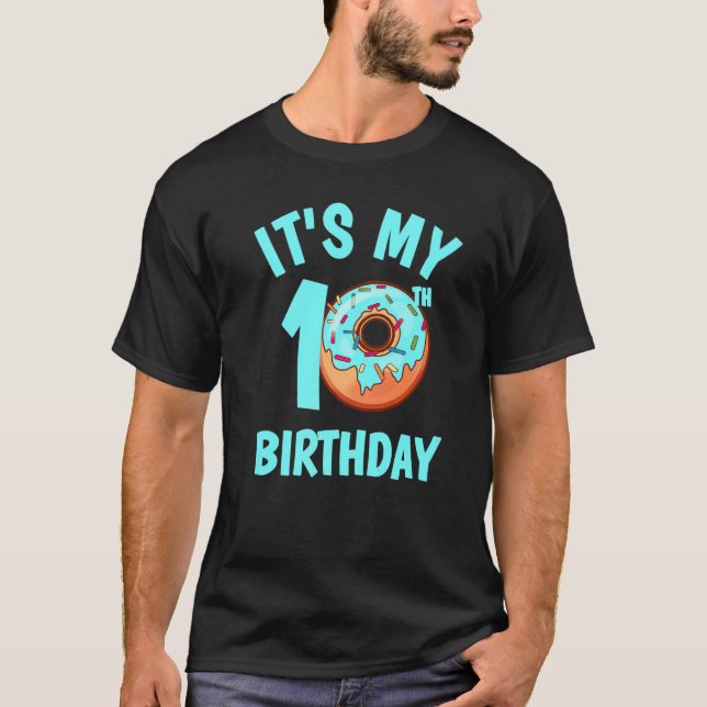 10th Birthday Donut With Sprinkles Double Digits G T-Shirt (Front)