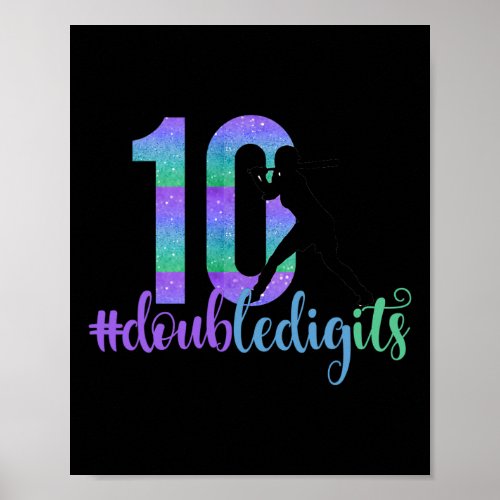 10th Birthday Double Digits Girl Sports Athlete Te Poster