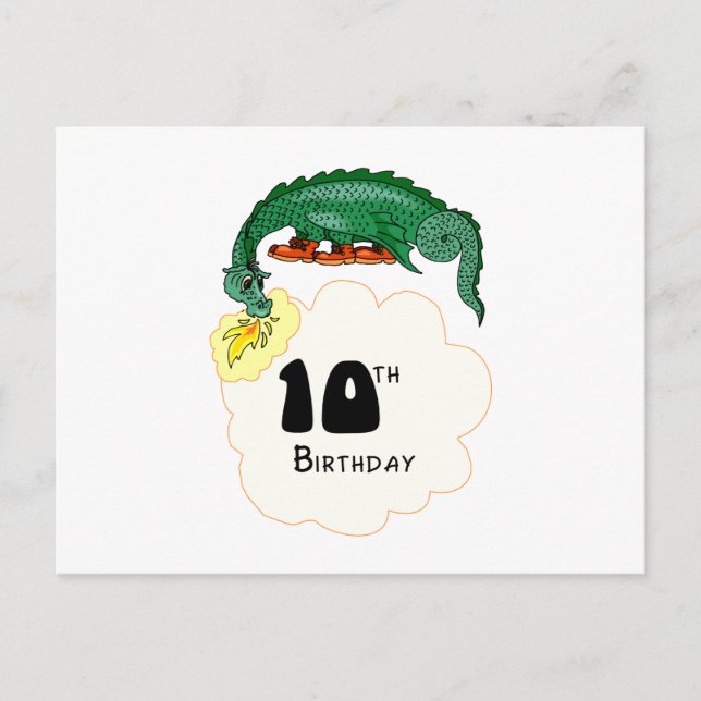10th Birthday Dragon Postcard (Front)