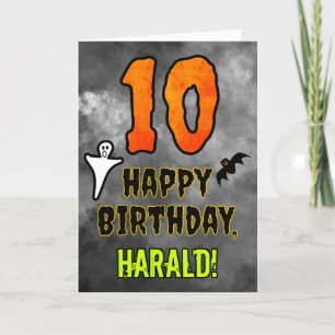 10th Birthday: Eerie Halloween Theme + Custom Name Card
