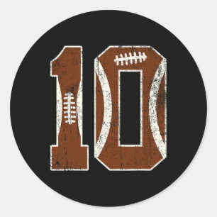 10th Birthday Football Lovers Bdy Boy 10 Year Old Classic Round Sticker
