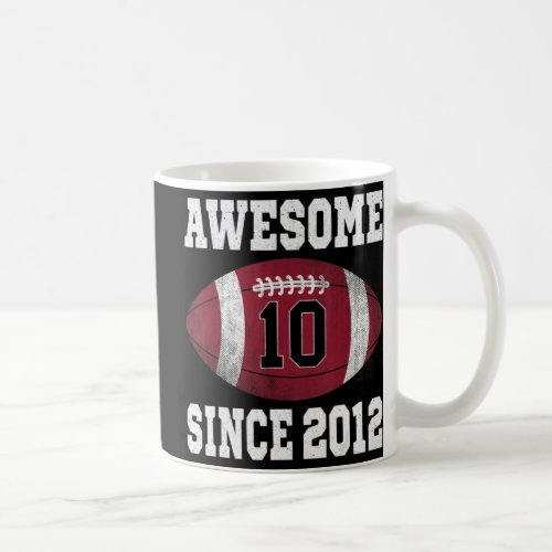 10th Birthday Football Player 10 Years Old Vintage Coffee Mug