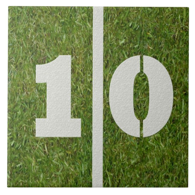 10th Birthday Football Tile Customizable (Front)