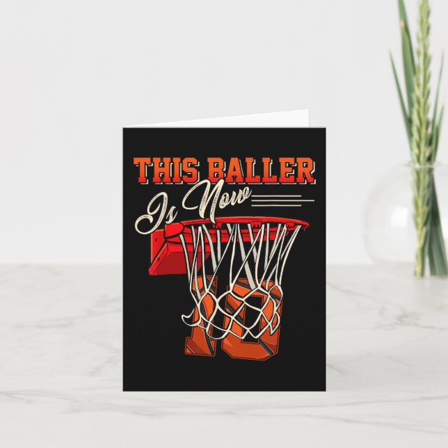 10th Birthday  For Boy Basketball 10 Years Old Kid Card (Front)