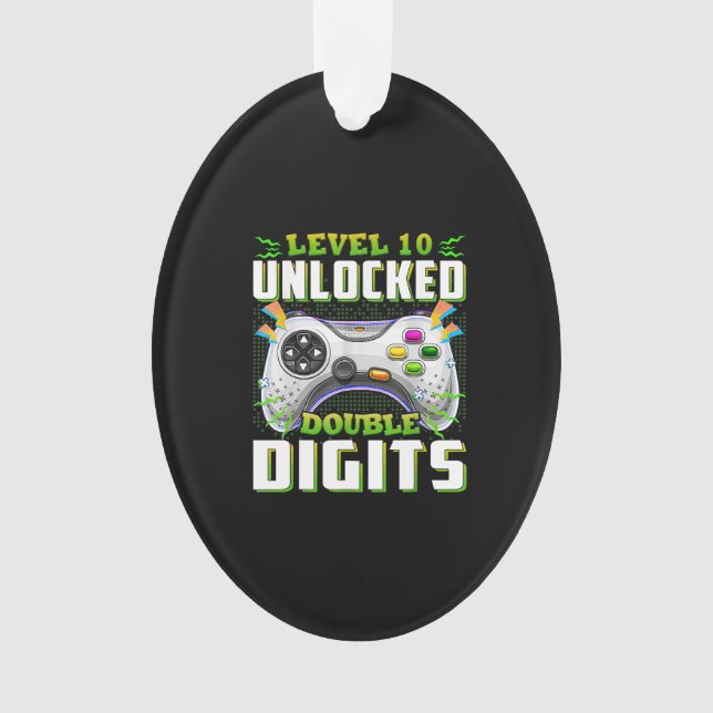 10th Birthday For Boys Double Digits Video Gamer Ornament (Front)