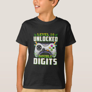 10th Birthday For Boys Double Digits Video Gamer T-Shirt