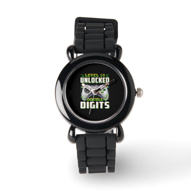 10th Birthday For Boys Double Digits Video Gamer Watch (Front)