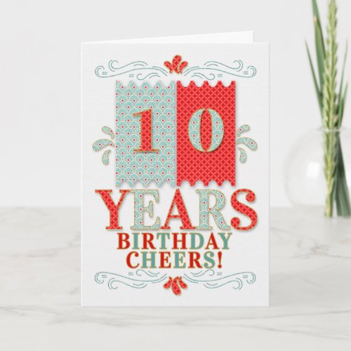 10th Birthday for Boys or Girls in Red and Blue