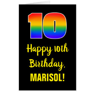 10th Birthday: Fun, Colorful, Happy, Rainbow # 10 Card