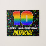 [ Thumbnail: 10th Birthday — Fun, Colorful Music Symbols & “10” Jigsaw Puzzle ]