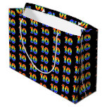 [ Thumbnail: 10th Birthday: Fun Rainbow Event Number 10 Pattern Gift Bag ]