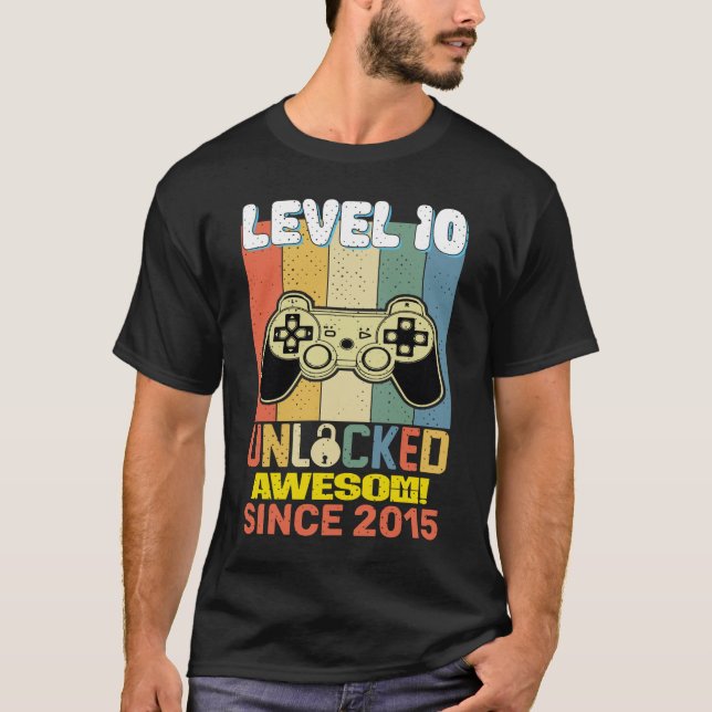 10th Birthday Gamer 10 Year Old Funny Bday Boy Nin T-Shirt (Front)