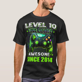 10Th Birthday Gamer 10 Year Old Funny Bday Boy Ten T-Shirt