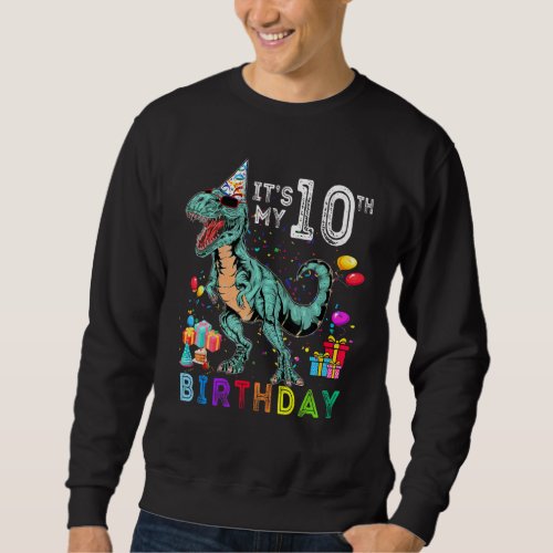 10th Birthday Gift 10 Year Old Shirt Boy Dino T Re