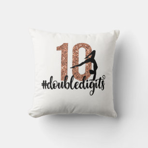 10th Birthday Gift Double Digits Girls Gymnastics Throw Pillow