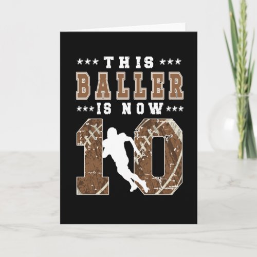 10th Birthday Gift Football Player 10 Year Old Boy Card