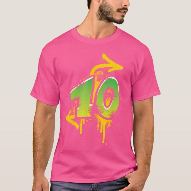 10Th Birthday Gift Kids Boys Girls Graffiti Hiphop T-Shirt (Front)