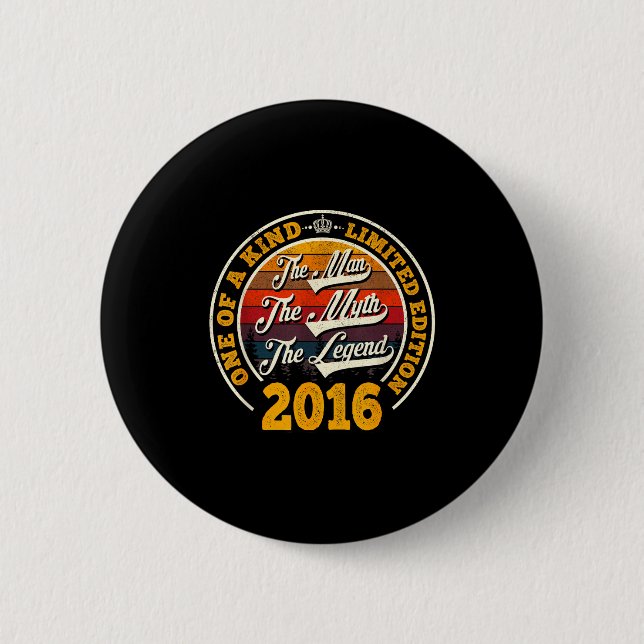 10th Birthday Gift Man Myth Legend 2016 10 For Yea Button (Front)