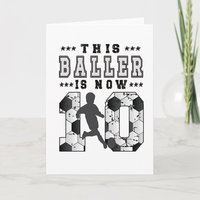10th Birthday Gift Soccer Player 10 Year Old Boy Card (Front)