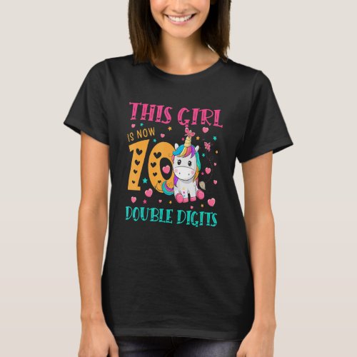 10th Birthday Gift  This Girl Is Now 10 Double Dig T_Shirt