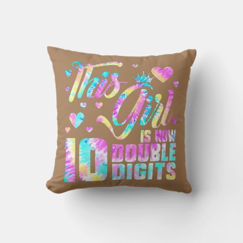 10th Birthday Gift This Girl Is Now 10 Double Throw Pillow