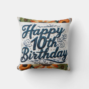 10th Birthday Gifts _ 10 digit Throw Pillow