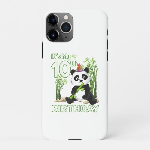 10th Birthday Gifts 10 Years Old Party Animal Pand iPhone 11Pro Case