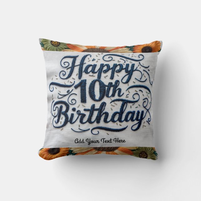 10th Birthday Gifts _is now 10 digit Throw Pillow (Front)