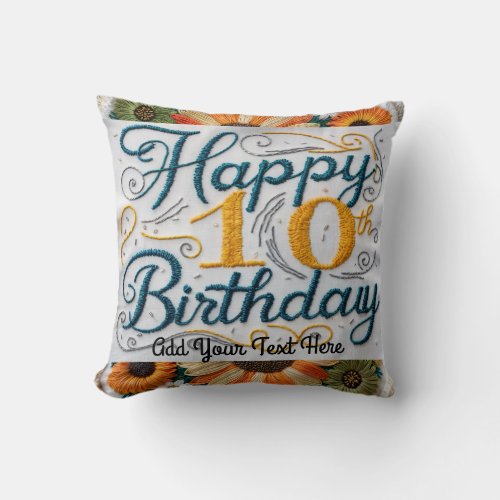 10th Birthday Gifts Perfect 10_Digit Throw Pillow Throw Pillow