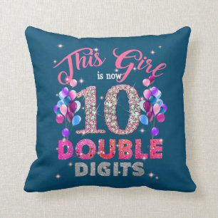 10th Birthday Gifts This Girl Is Now 10 Double Throw Pillow