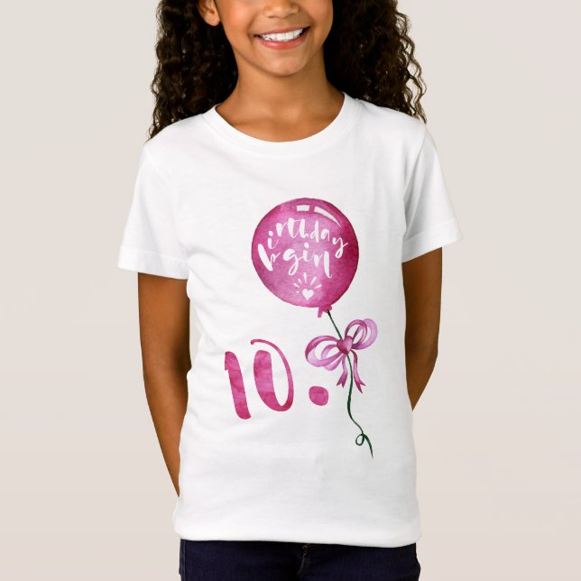 10th Birthday Girl, Anniversary Girls Gifts T-Shirt (Front)