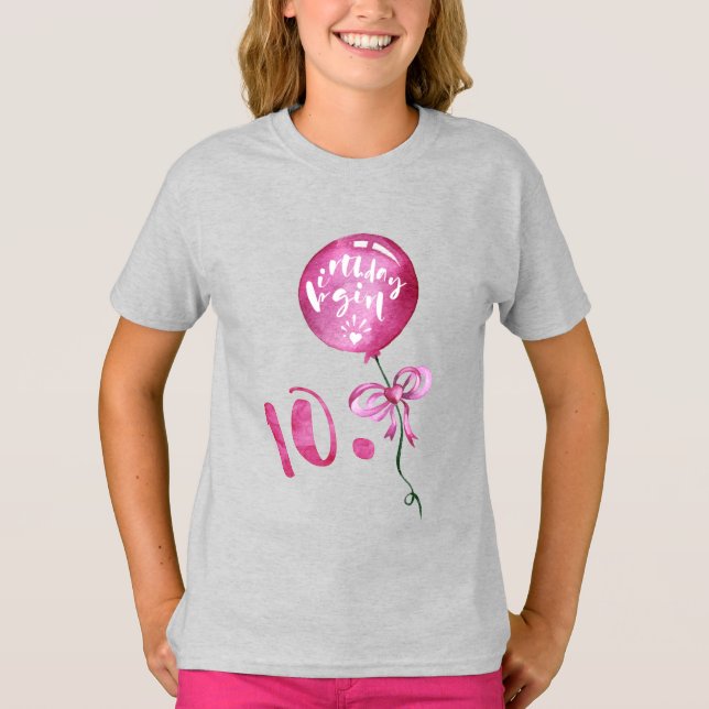 10th Birthday Girl, Anniversary Girls Gifts T-Shirt (Front)