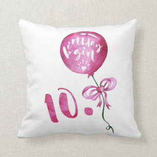 10th Birthday Girl, Anniversary Girls Gifts Throw Pillow