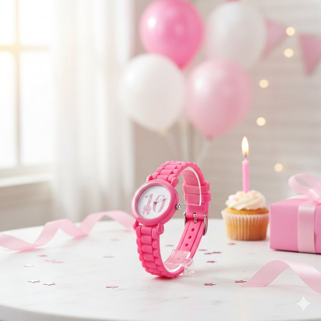 10th Birthday Girl Pink Bow Watch (Creator Uploaded)