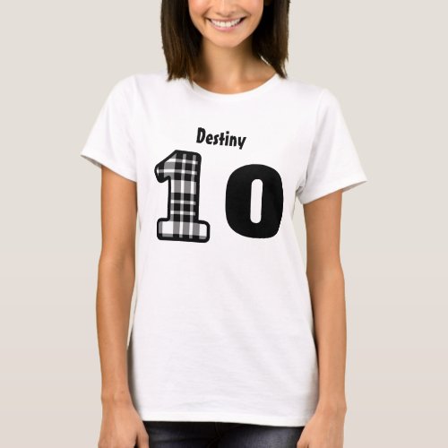 10th Birthday Girl Plaid or 10 thru 19 YEARS V08 T_Shirt