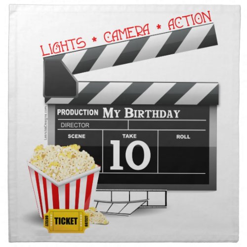 10th Birthday Hollywood Movie Party Napkin