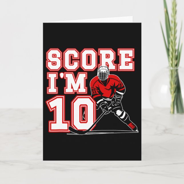 10th Birthday Ice Hockey Boy Ten Year Old Ice Hock Card (Front)