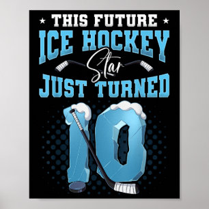 10th Birthday Ice Hockey Poster