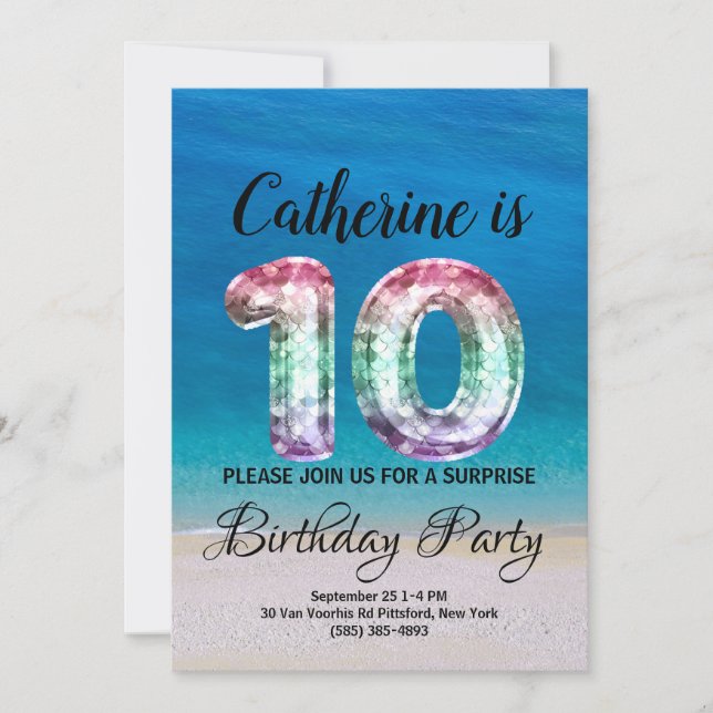 10th birthday invitation (Front)