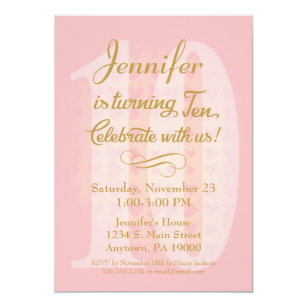 10 year old birthday invitations zazzle